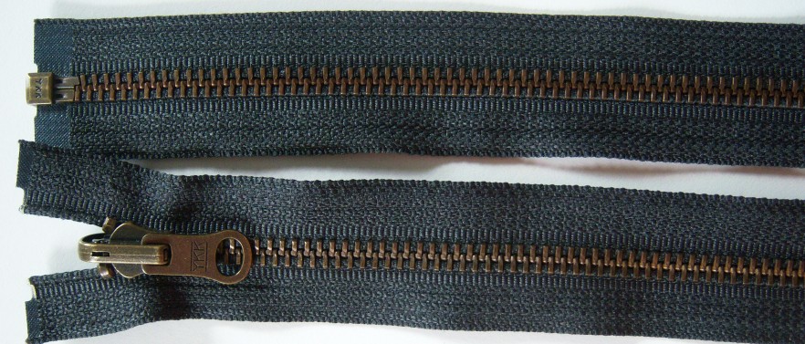 Charcoal YKK 23" Metal Separating Zipper