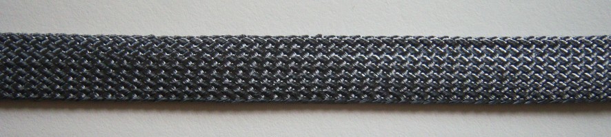 Grey 1/2" Rayon Fold Over Braid