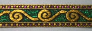Gold/Green 7/8" Jacquard