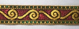 Gold/Red 7/8" Jacquard