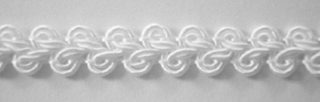 White 3/8" Gimp Braid