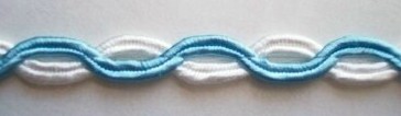 White/Aqua 5/16" Soutache Braid