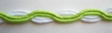 White/Lime 5/16" Soutache Braid