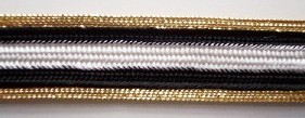 Black/White/Gold 3/4" Middy Braid