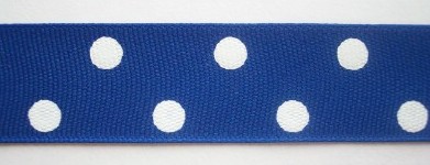Century Blue/White Dot 7/8" Grosgrain Ribbon