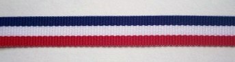 Navy/White/Red 3/8" Grosgrain Ribbon