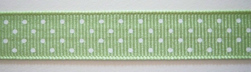 Lime Juice/White Dot 5/8" Grosgrain Ribbon