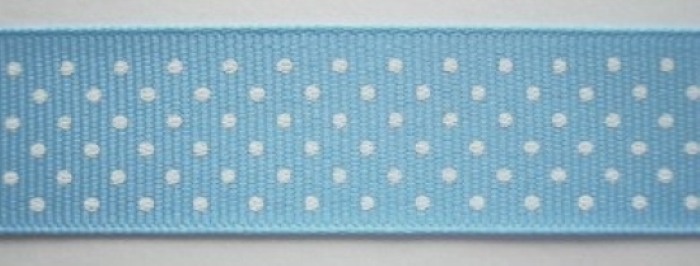 Lt Blue/White Dot 7/8" Grosgrain Ribbon