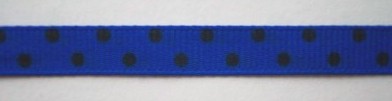 Royal/Black Dot 3/8" Grosgrain Ribbon