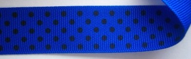 Royal/Black Dot 1" Grosgrain Ribbon