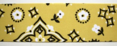 Yellow/Black/White 1 1/2" Grosgrain Ribbon