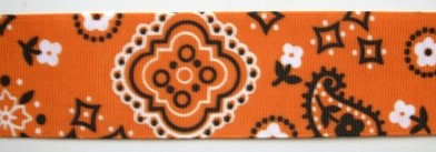 Orange/Black/White 1 1/2" Grosgrain Ribbon