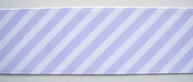 White/Lt Orchid Bias Stripe 1 1/2" Grosgrain Ribbon