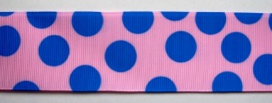 Lt Pink/Electric Dot 1 1/2" Grosgrain Ribbon