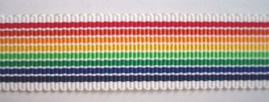 White Multi Stripe 5/8" Acetate Ribbon