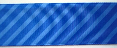 Royal/Blue Bias Stripe 1 1/2" Grosgrain Ribbon