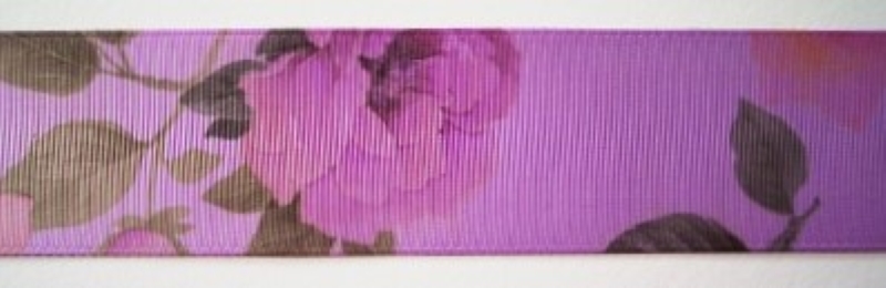 Lavender Rose Floral 1 1/2" Grosgrain Ribbon
