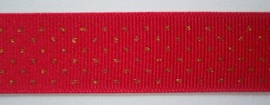 Red/Gold 7/8" Grosgrain