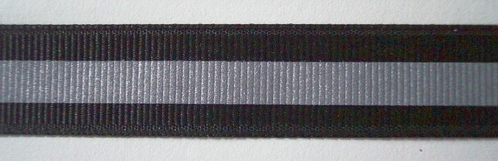 Black RetroGlo Reflective 5/8" Grosgrain Ribbon