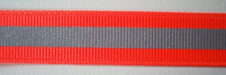 Orange RetroGlo Reflective 5/8" Grosgrain Ribbon