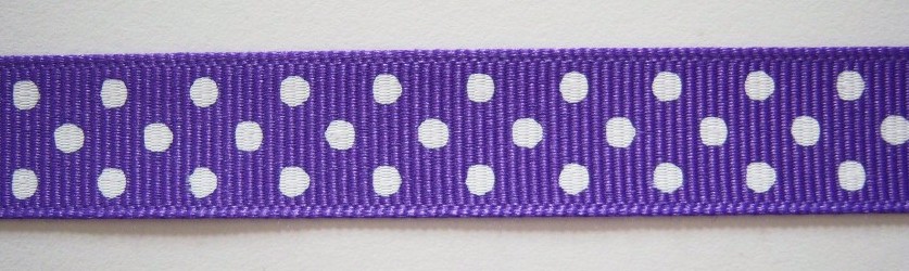 Delphinium/White Dot 5/8" Grosgrain Ribbon