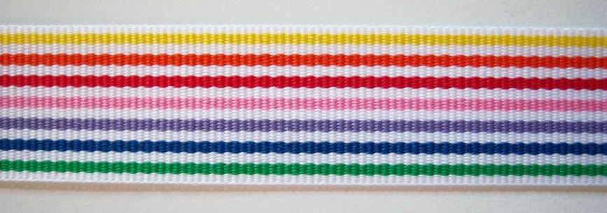 White Rainbow Multi 7/8" Grosgrain Ribbon