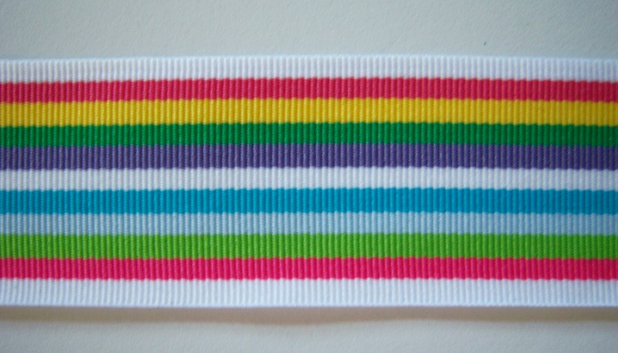 White Multi 1 1/2" Grosgrain Ribbon