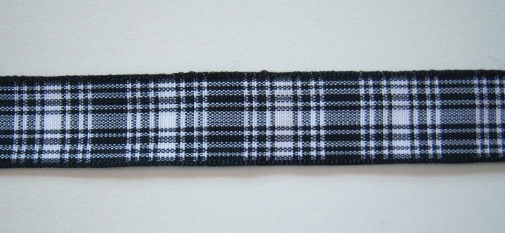 Black/White Plaid 5/8" Ribbon