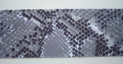 Grey/Black Snakeskin 2 1/4" Grosgrain Ribbon