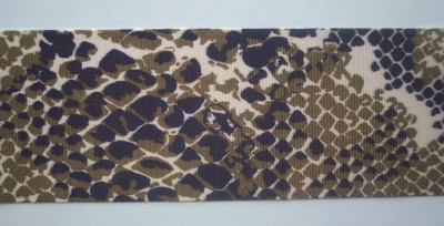 Gold/Black Snakeskin 2 1/4" Grosgrain Ribbon