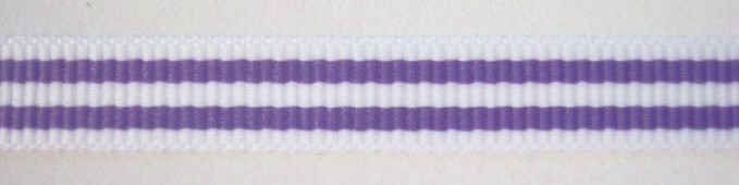 White/Orchid 3/8" Grosgrain Ribbon
