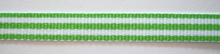 Apple/White 3/8" Grosgrain Ribbon