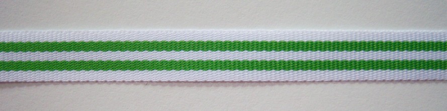 White/Apple 3/8" Grosgrain Ribbon