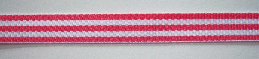 Cherry/White 3/8" Grosgrain Ribbon