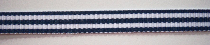 Navy/White 3/8" Grosgrain Ribbon