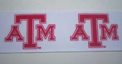 ATM White/Red 1 1/2" Grosgrain Ribbon