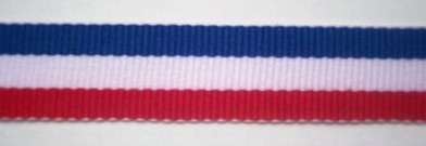 Red/White/Royal 5/8" Grosgrain Ribbon