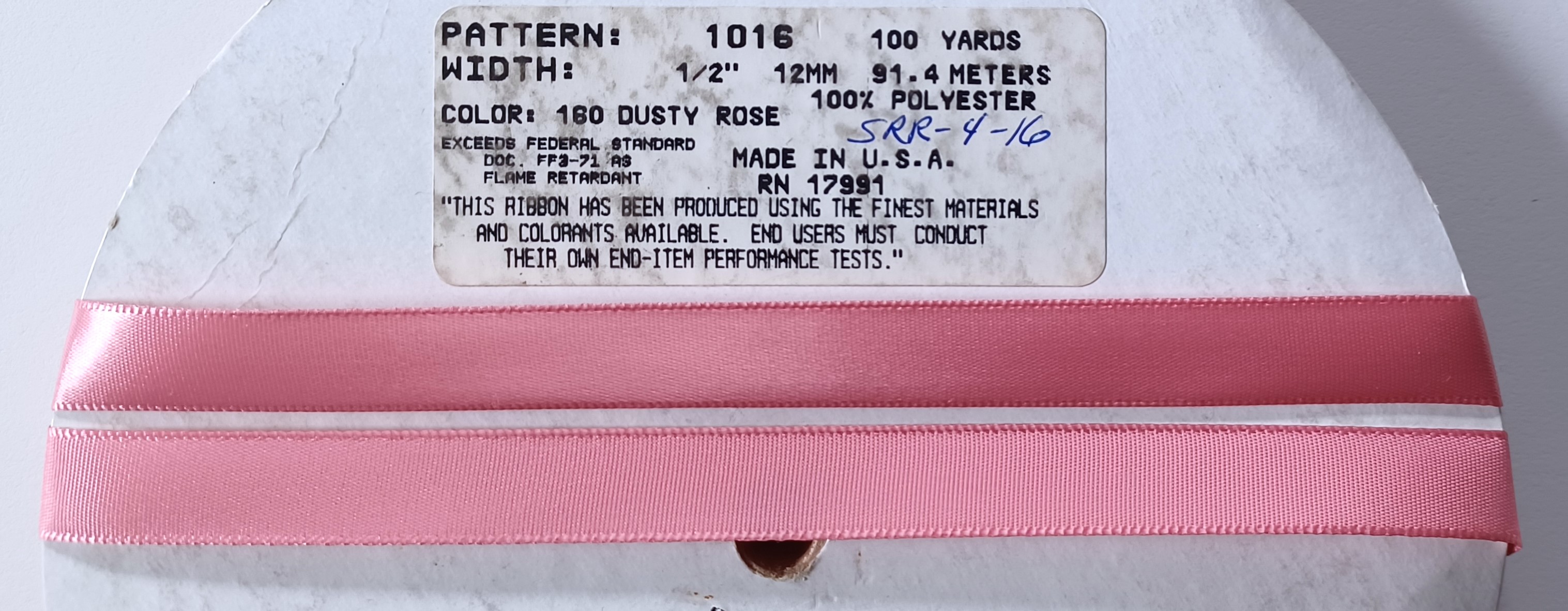 Dusty Rose 1/2" Satin Ribbon