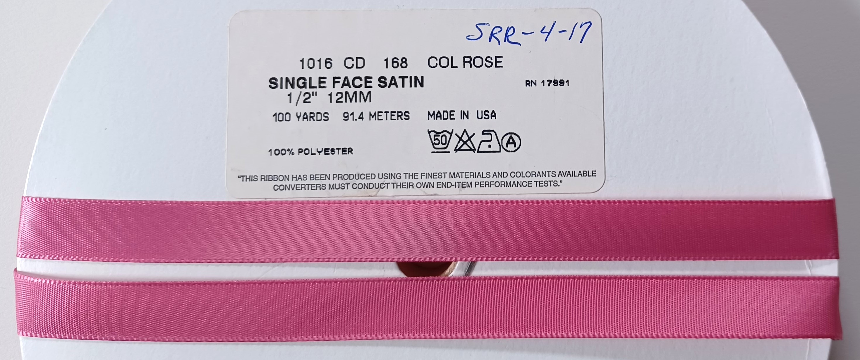 Rose 1/2" Satin Ribbon