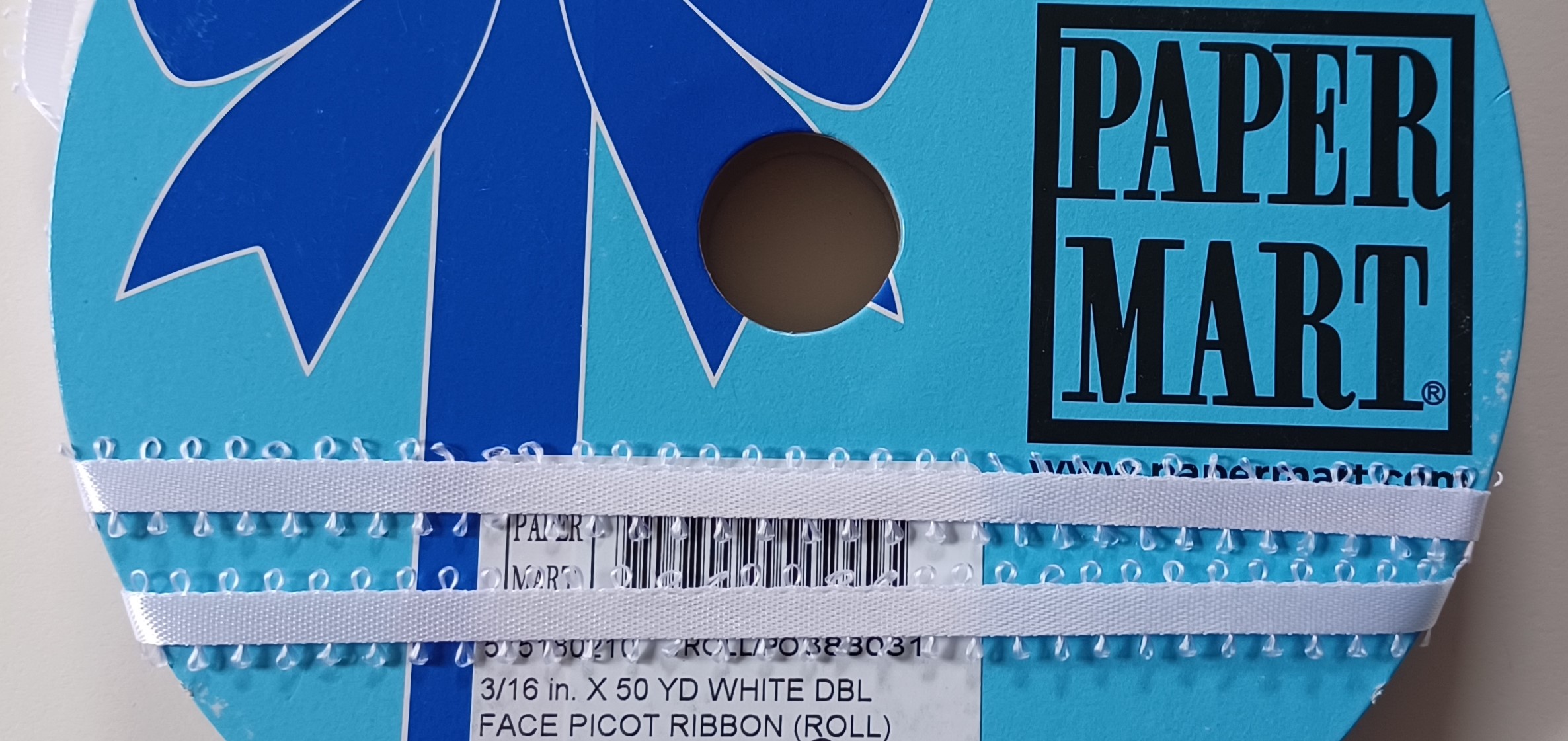 White Picot Edges 3/16" DF Satin Ribbon
