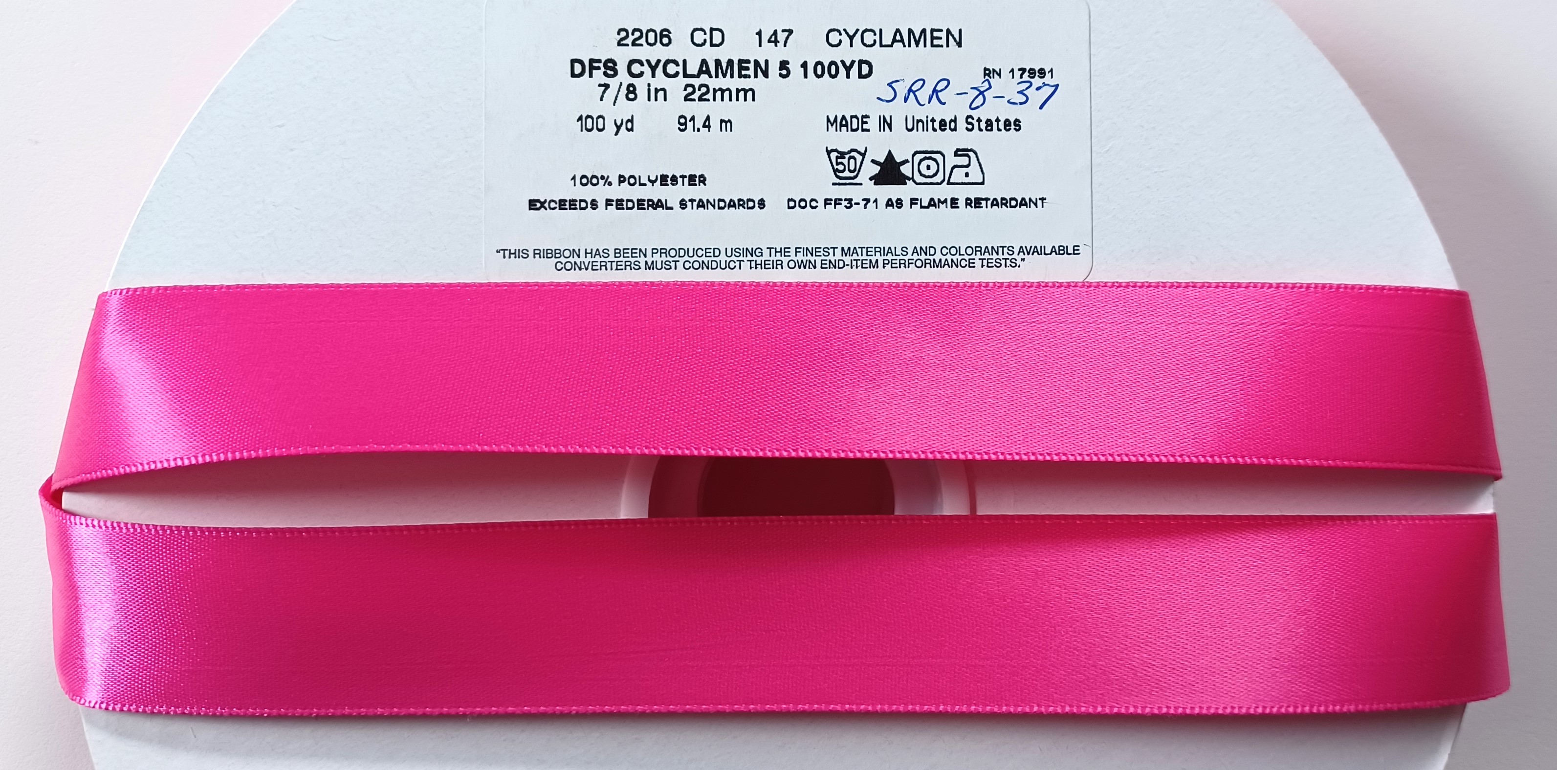 Cyclamen 7/8" Satin Ribbon