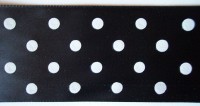 Black/White Dot 2 1/4" Satin Ribbon