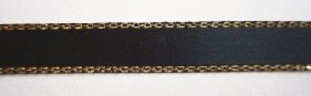 Black/Gold Edge 3/8" Satin Ribbon