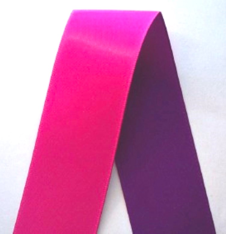 Reversable Purple/Shocking Pink Satin Ribbon
