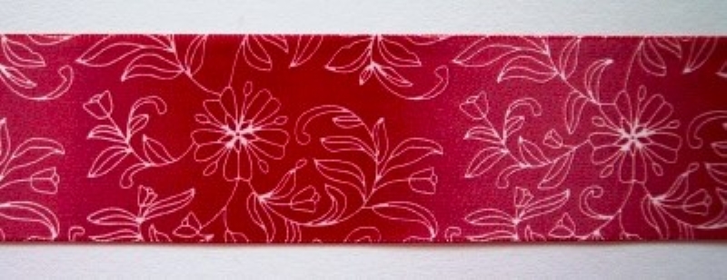 Wine/White 1 1/2" Satin Ribbon