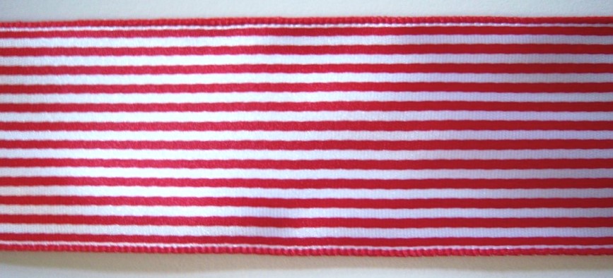 Red/White Pinstripe 1 1/2" Satin Ribbon