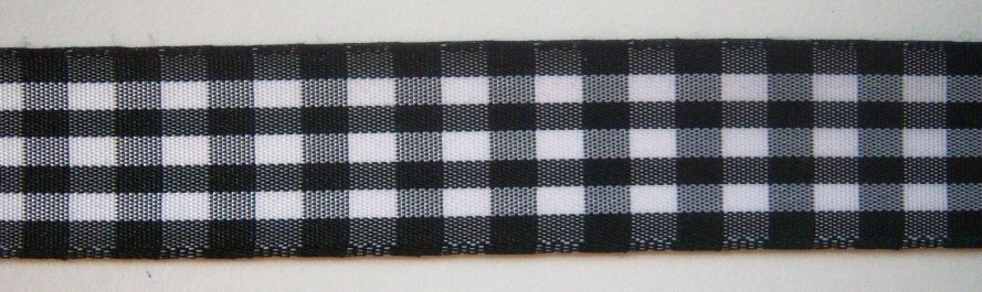 Black Gingham 7/8" Poly Ribbon