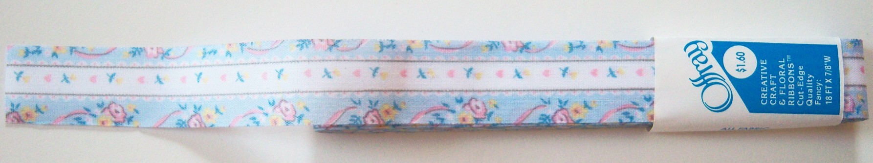 Offray Blue Floral 7/8" Ribbon