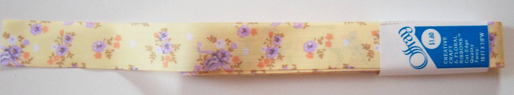 Offray Yellow Floral 7/8" Ribbon