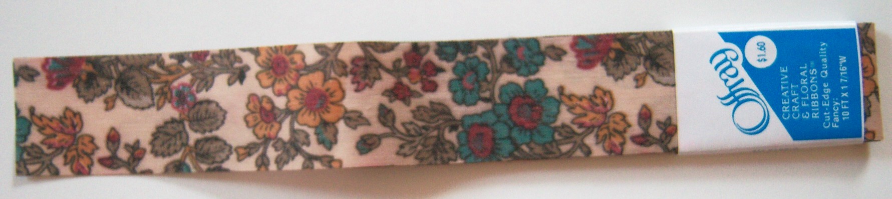 Offray Camel Floral 1 7/16" Ribbon